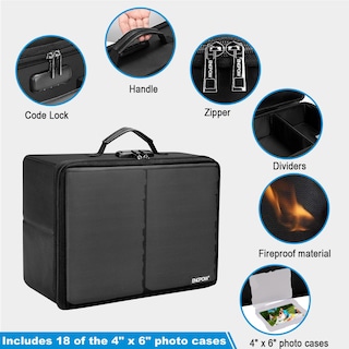 Foto 4 | Foto 4 | Caja De Almacenamiento De Fotos Engpow Ignífuga Con Funda Interior De 18 X 6 Pulgadas - Venta Internacional.