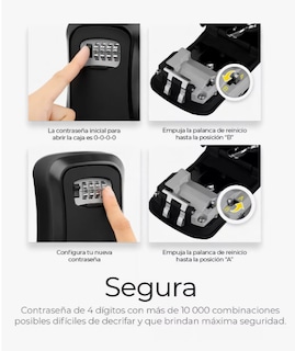 Foto 3 | Foto 3 | Caja Fuerte De Almacenamiento De Llaves Montada En La Pared Color Negro