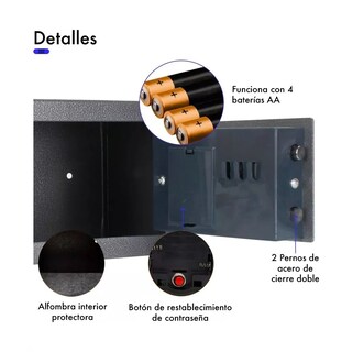 Foto 3 | Foto 3 | Caja Fuerte Digital Mini Seguridad Modelo De Apertura Con Código Numérico Y Llave Lab.g Negro