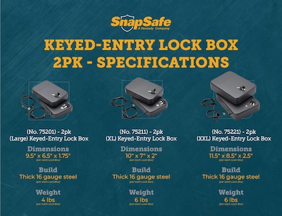 Foto 3 | Foto 3 | Caja De Seguridad Portátil Snapsafe Para Armas Y Objetos De Valor Paquete De 2 - Venta Internacional.