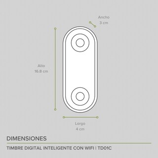 Foto 3 | Foto 3 | Timbre Inalámbrico Wifi App Lot Cámara Full Hd Avera Td01c  color Negro