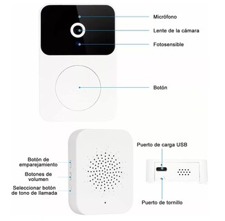 Foto 2 | Foto 2 | Timbre De Puerta Wifi Cámara Timbre Con Cámara Eo Safe Imports Esi-3409 color Blanco