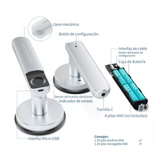 Foto 5 | Foto 5 | Geek Smart Cerradura Digital Color Plata T