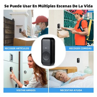 Foto 2 | Foto 2 | Timbre Inalambrico Impermeable Con 2 Transmisor Y 2 Receptor Eo Safe Imports Esi-18826 Negro