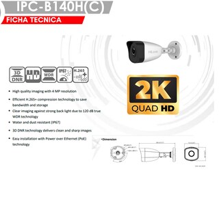 Foto 3 | Foto 3 | Cámara Ip 2k 4mp Poe Para Exterior Hilook