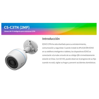 Foto 2 | Foto 2 | Cámara Ezviz CS-C3TN/KM color Blanco Wifi 1080p Full HD Micro SD 32GB Detección de Movimiento