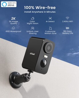 Foto 2 | Foto 2 | Cámaras de Seguridad ieGeek 2 Unidades Inalámbricas Exteriores Wifi 2K - Venta Internacional