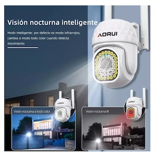 Foto 5 | Foto 5 | Cámara De Seguridad Hd Wifi De Visión Nocturna Alarma 2 Pcs Blanco