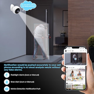 Foto 7 | Foto 7 | Cámara De Seguridad Amtifo Wireless 2k Wifi Con Detección De Movimiento Ai - Venta Internacional.