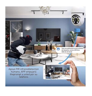Foto 3 | Foto 3 | Cámara De Seguridad Wifi De Hd Visión Nocturna Alarma 2 Pcs, Blanco