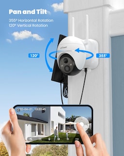 Foto 2 | Foto 2 | Cámaras De Seguridad Iegeek 2k Wifi Outdoor 360° Ptz Paquete De 2 Con Energía Solar - Venta Internacional.