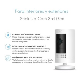 Foto 3 | Foto 3 | Cámara de Seguridad Inalámbrica Ring Stick Up Cam Gen 3 color Blanco con Batería para Interior/Exterior