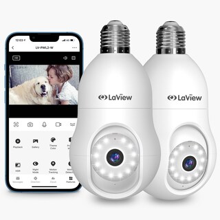 Foto 1 | Foto 1 | Cámara de Seguridad Laview Mp Bombilla 2k Inalámbrica para Exteriores 2 Piezas - Venta Internacional