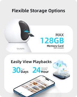 Foto 7 | Foto 7 | Cámara De Seguridad Blurams 2k Baby Monitor 360° Blanco +64 Gb - Venta Internacional.