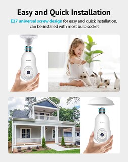 Foto 3 | Foto 3 | Cámara De Seguridad Laview 5mp Qhd Con Bombilla 360° 3k Inalámbrica Alexa - Venta Internacional.