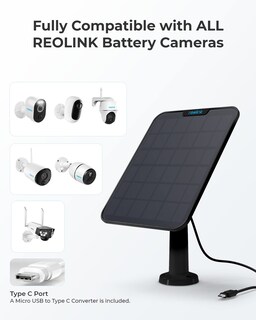 Foto 5 | Foto 5 | Panel Solar Reolink De 6 W, Negro, Fuente De Alimentación Solar Ininterrumpida Para Todas Las Cámara - Venta Internacional.