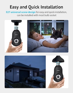 Foto 2 | Foto 2 | Cámara De Seguridad Laview Bulb 4mp 2k 360° Wifi Con Alexa Black - Venta Internacional.