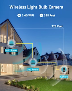 Foto 7 | Foto 7 | Cámara De Seguridad Laview Bulb 4mp 2k 360° Wifi Con Alexa Black - Venta Internacional.