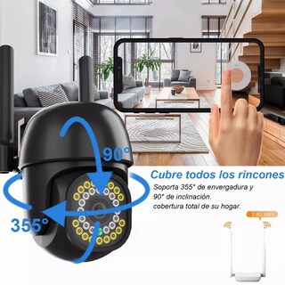 Foto 2 | Foto 2 | Cámara de Seguridad Eo Safe Imports Esi-6163 color Negro Wifi Exterior Inalámbrica con Alarma