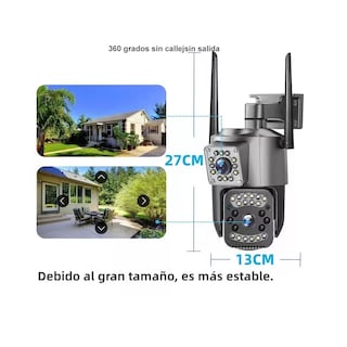 Foto 2 | Foto 2 | Cámara De Seguridad Wifi Full Hd De Doble Lente Eo Safe Imports Esi-18289 Gris