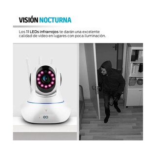 Foto 3 | Foto 3 | Cámara De Seguridad Wifi Para Interiores, Visión Nocturna, Detección De Movimiento Eo Safe Imports Esi-19566 Blanco