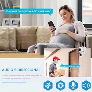 Foto 3 | Foto 3 | Cámara De Seguridad De Doble Lente Wifi 4mp Con Alarma Ip Zoom 10x Eo Safe Imports Esi-19884 Blanco