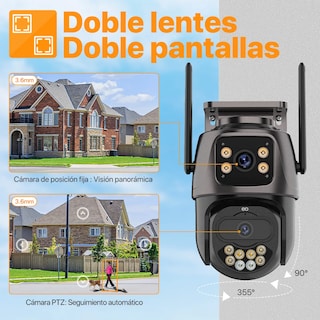 Foto 3 | Foto 3 | Cámara De Seguridad Exterior Wifi 4k 8mp Doble Lente Visión Nocturna Eo Safe Imports Esi-19883 Negro