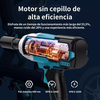 Foto 2 | Foto 2 | Llave de Impacto Inalámbrica Sin Escobilla C/2batería Eo Safe Imports Multicolor