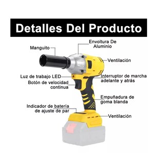 Foto 2 | Foto 2 | Kit de Llave de Impacto Inalámbrica con Batería Eo Safe Imports Amarillo