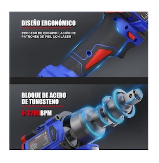 Foto 3 | Foto 3 | Llave De Impacto Inalámbrico Profesional 800nm 2 Baterías Azul