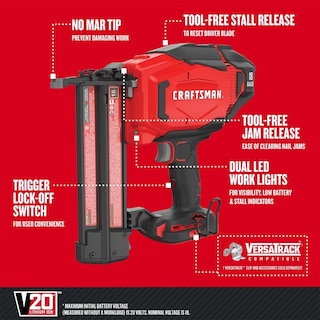 Foto 2 | Foto 2 | Herramienta Desnuda Inalámbrica Brad Nailer Craftsman V20 18ga Cmcn618b - Venta Internacional.