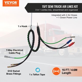 Foto 2 | Foto 2 | Kit De Líneas Aéreas Para Semirremolques Vevor De 12 Pies Con Mangueras De Aire 3 En 1 Y Abs - Venta Internacional.