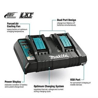 Foto 6 | Foto 6 | Cargador Makita de Puerto Dual Óptimo 18v Rápido Lxt Dc18rd