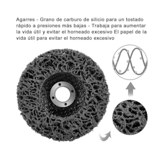 Foto 4 | Foto 4 | Discos de Pulido Belug de Polietileno para Eliminar Óxido 4.5'' Negro 3 Piezas