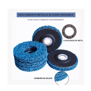 Foto 4 | Foto 4 | Disco Abrasivo de Desoxidación Metal Rueda Pulidora Azul 5 Piezas