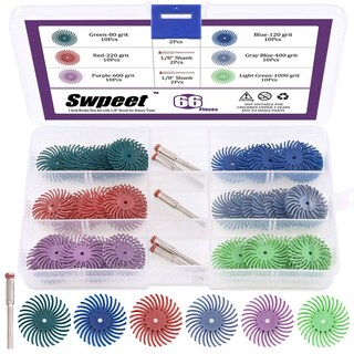 Foto 1 | Foto 1 | Kit De Pulido Swpeet Disco De Cerdas Radiales 66 Piezas Para Herramientas Rotativas - Venta Internacional.