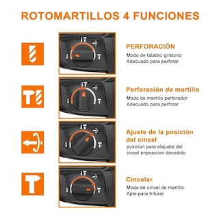 Foto 2 | Foto 2 | Rotomartillo Rh910 Naranja Y Negro Con 800w De Potencia Lab.g Naranja