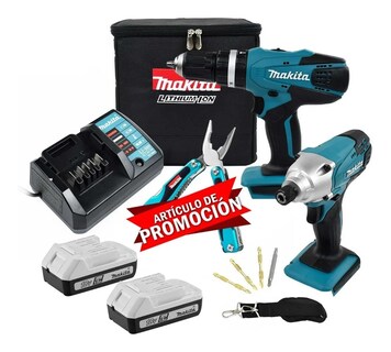 Foto 1 | Foto 1 | Kit Rotomartillo más Atornillador Makita Dk18015x2 18v y Pinza