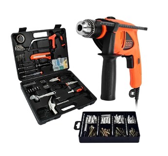 Foto 1 | Foto 1 | Taladro Rotomartillo Black & Decker Hd500 1/2 Pul + Kit de Herramientas