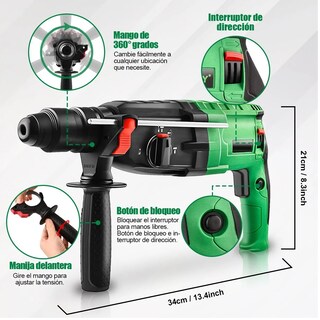 Foto 3 | Foto 3 | Rotomartillo Cincelador Eo Safe Imports Esi-668 color Verde 1050w