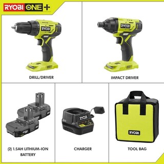Foto 2 | Foto 2 | Combo Ryobi Taladro + Llave De Impacto 18 Volts Lithio