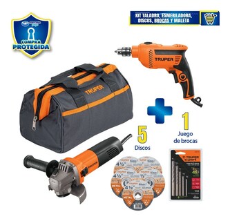 Foto 2 | Foto 2 | Kit Taladro, Esmeriladora, 5 Discos, 5 Brocas, Maleta 16736