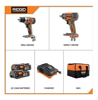 Foto 2 | Foto 2 | Taladro + Impacto 2pk  Inalambicos 18v Ridgid Mod.R96021