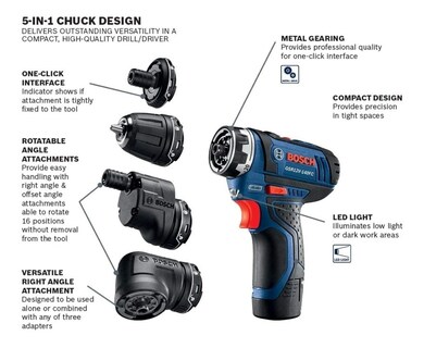 Foto 2 | Foto 2 | Taladro Bosch Gsr12v-140fcb22 12 V Max Flexiclick 5 En 1