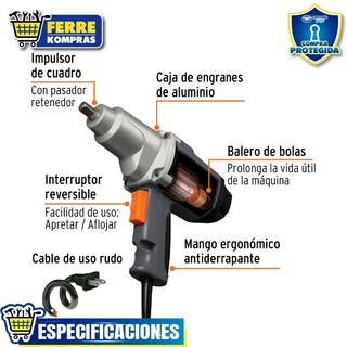 Foto 2 | Foto 2 | Llave De Impacto, Industrial, 1/2  De 900 W  11682