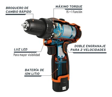 Foto 2 | Foto 2 | Taladro Compacto Inalámbrico 3/8 , 12 V, Truper