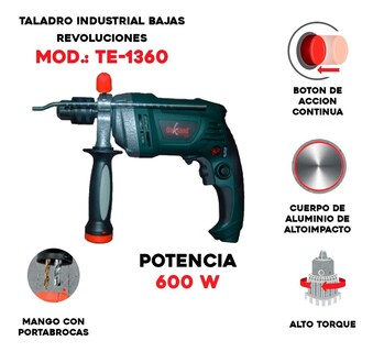 Foto 2 | Foto 2 | Taladro Industrial De 600w 120v  Oakland Te-1360