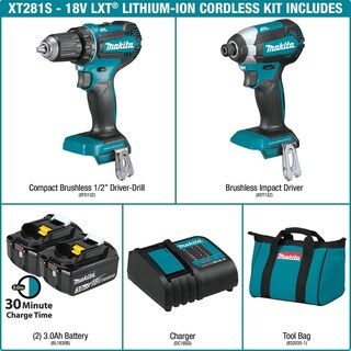 Foto 2 | Foto 2 | Taladros De Mano Makita Xt281s. 18v, Kit Completo (3.0ah)