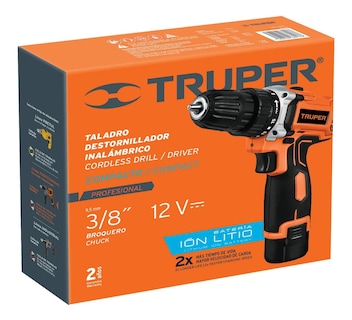 Foto 2 | Foto 2 | Taladro Truper TALI-12AC color Naranja Inalámbrico Destornillador Compacto 3/8 12 V 25 W