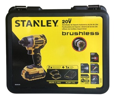 Foto 2 | Foto 2 | Taladro Impacto Stanley SBI20S2K-B3 color Amarillo Inalámbrico 20 V Brushles